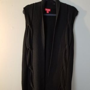 Elle Black Acrylic & Cotton Duster - sleeveless